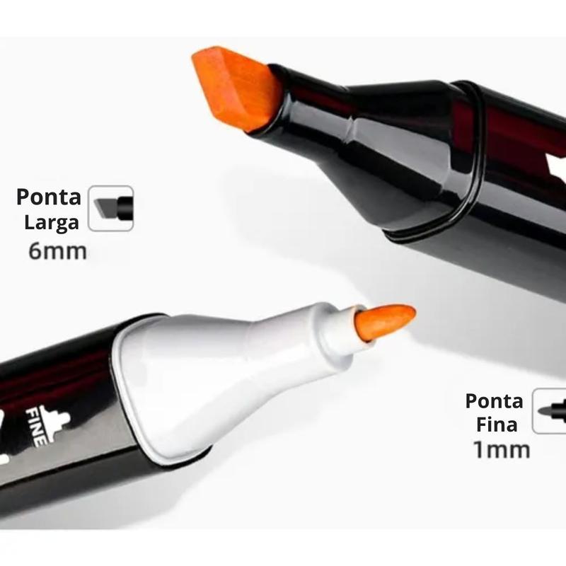 Kit 120 Cores Canetinhas Touch Com Ponta Dupla - Caneta Permanente